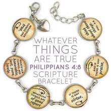 Load image into Gallery viewer, &quot;Whatever Things are True&quot; Philippians 4:8 Scripture Bracelet – Glass
