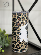 Load image into Gallery viewer, Leopard Messy Bun #Kidlife 15oz Kids Skinny Tumbler
