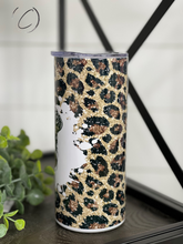 Load image into Gallery viewer, Leopard Messy Bun #Kidlife 15oz Kids Skinny Tumbler
