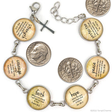 Load image into Gallery viewer, &quot;Beauty for Ashes&quot; Isaiah 61:3 Scripture Bracelet – Glass Charm
